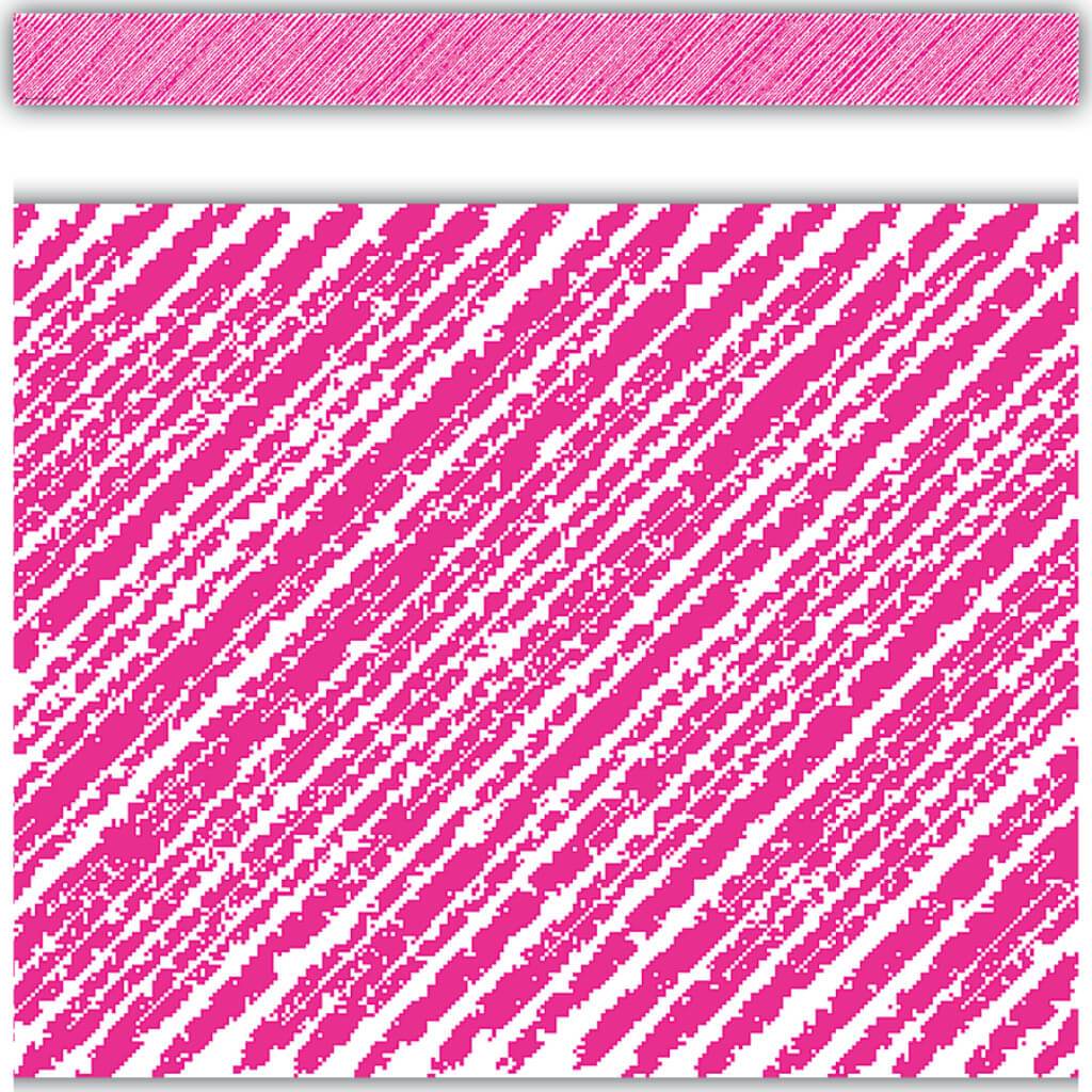 Hot Pink Scribble Straight Border Trim 