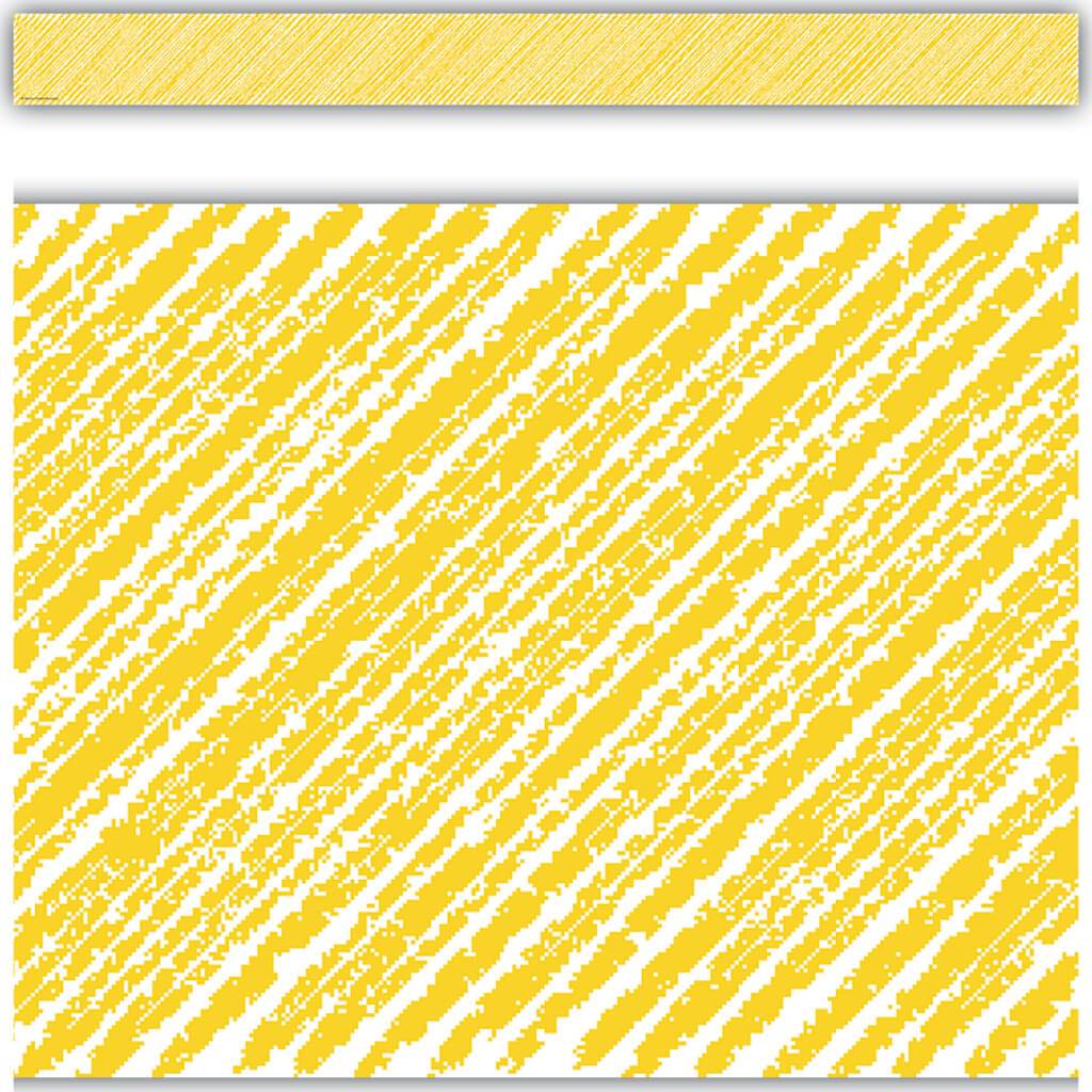 Yellow Scribble Straight Border Trim 