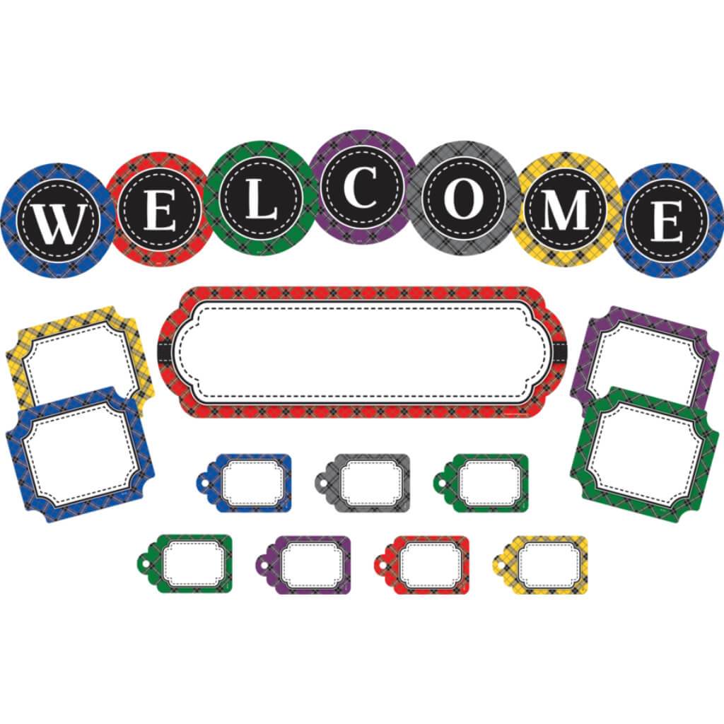 Plaid Welcome Mini Bulletin Board