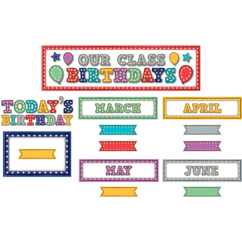 Marquee Our Class Birthdays Mini Bulletin Board 