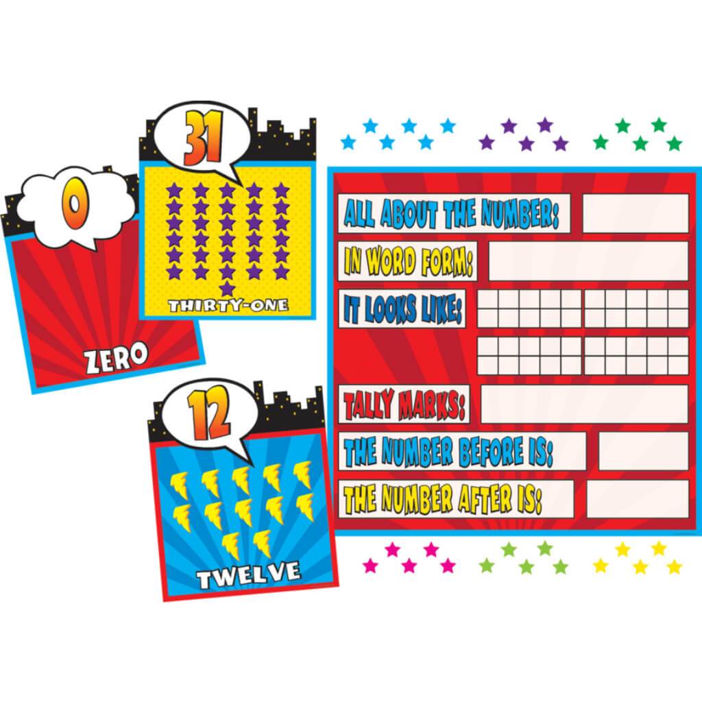 Superhero Countng 031 Bulletin Board Display Set