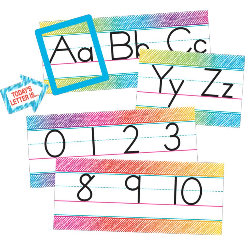 Colorful Scribble Alpha Line Bulletin Board 