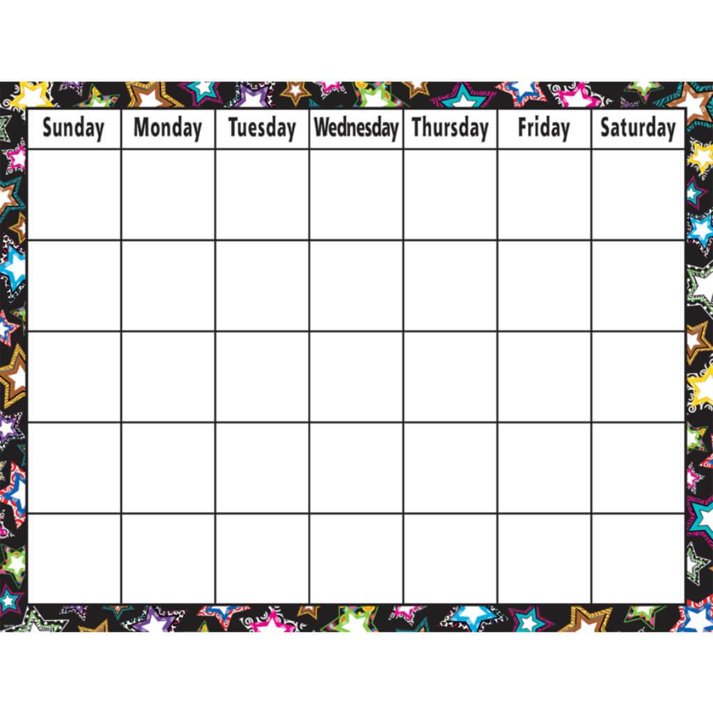 Fancy Stars Calendar Chart 