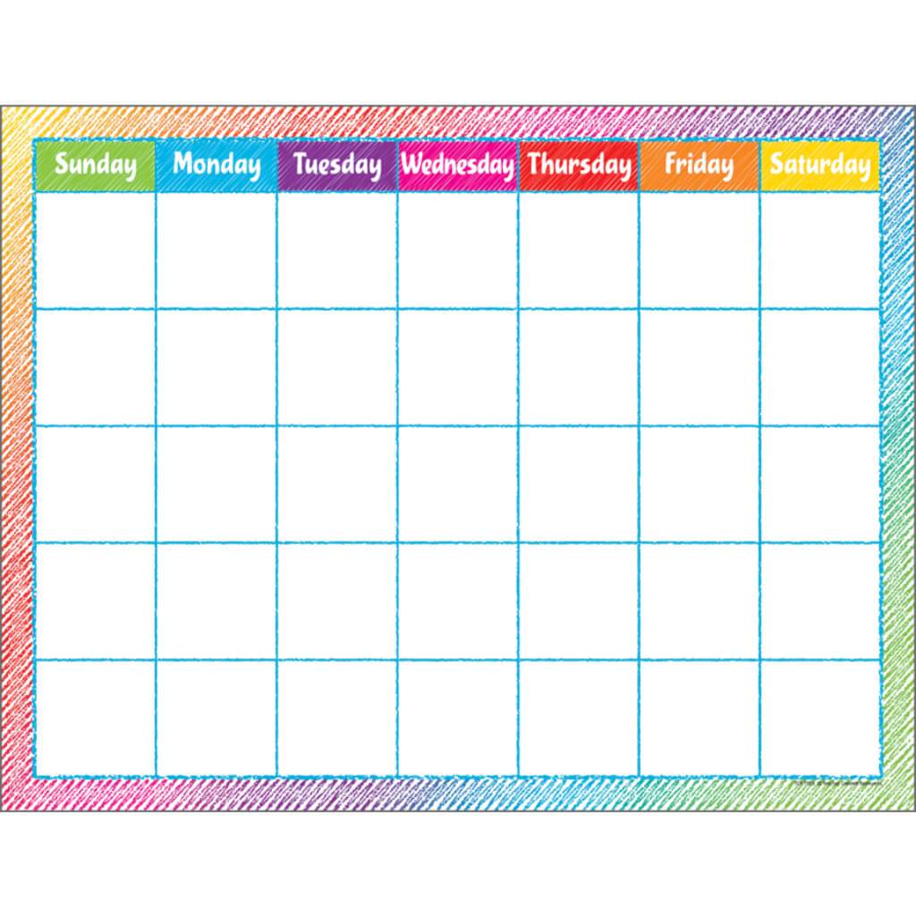 Colorful Scribble Calendar Chart 