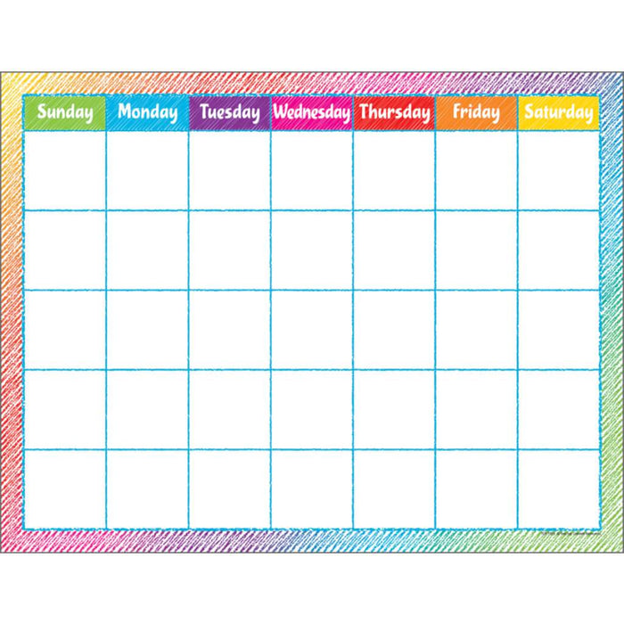 Colorful Scribble Calendar Chart 