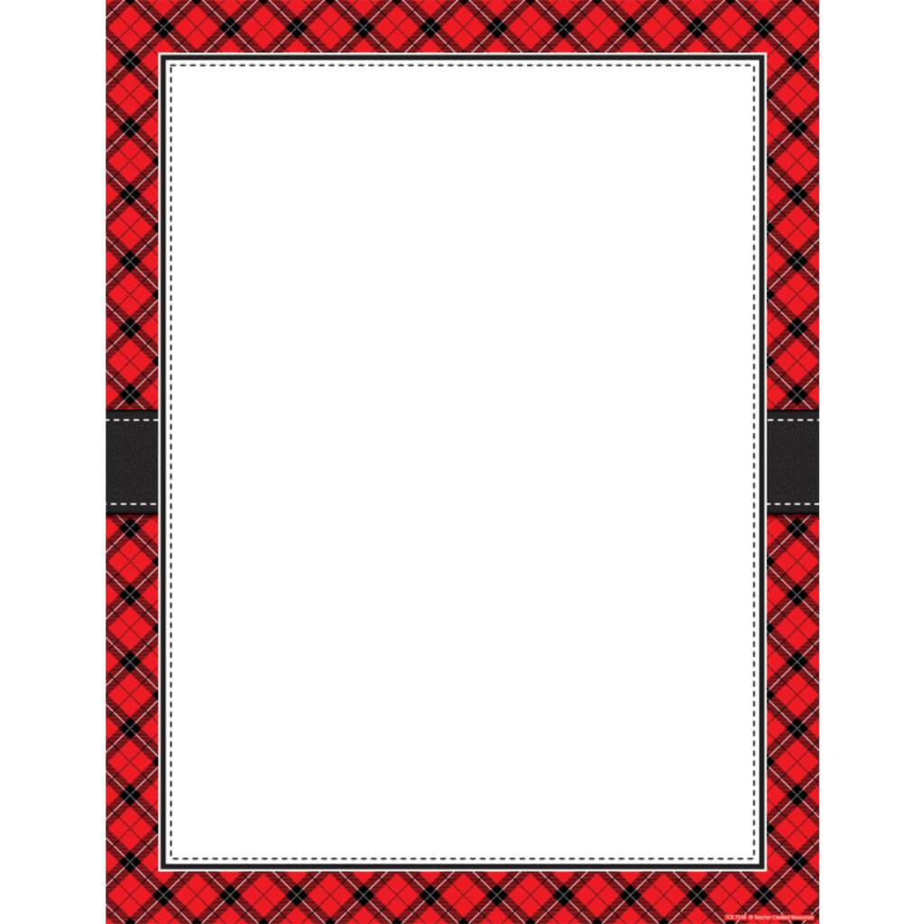 Red Plaid Blank Chart