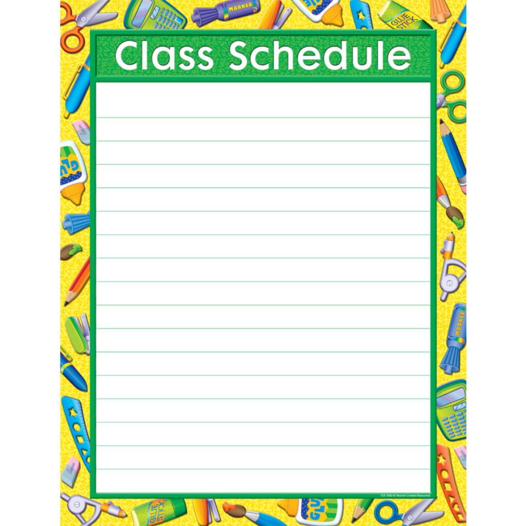 Tools For School Class Schedule Chart 