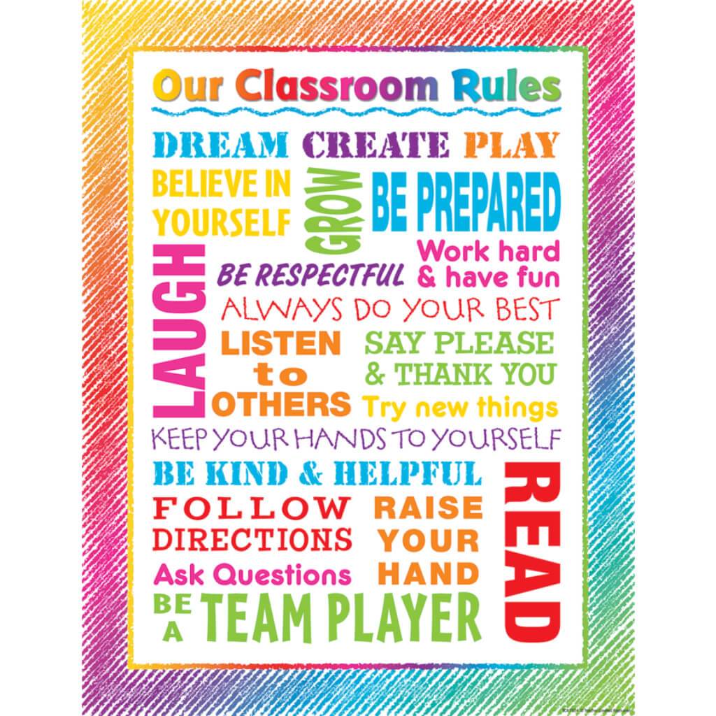 Colorful Scribble Our Classroom Rules Chart 