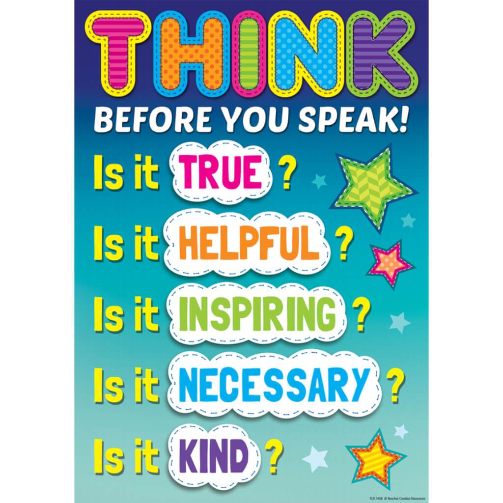 Think Before You Speak Positive Poster 