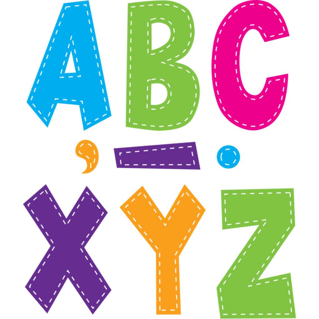 Multi Bright Stitch 7&quot; Fun Font Letters 