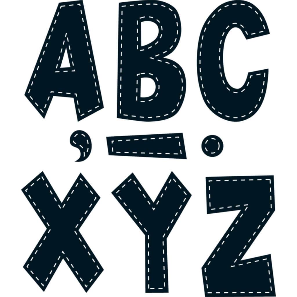 Black Stitch 7&quot; Fun Font Letters 