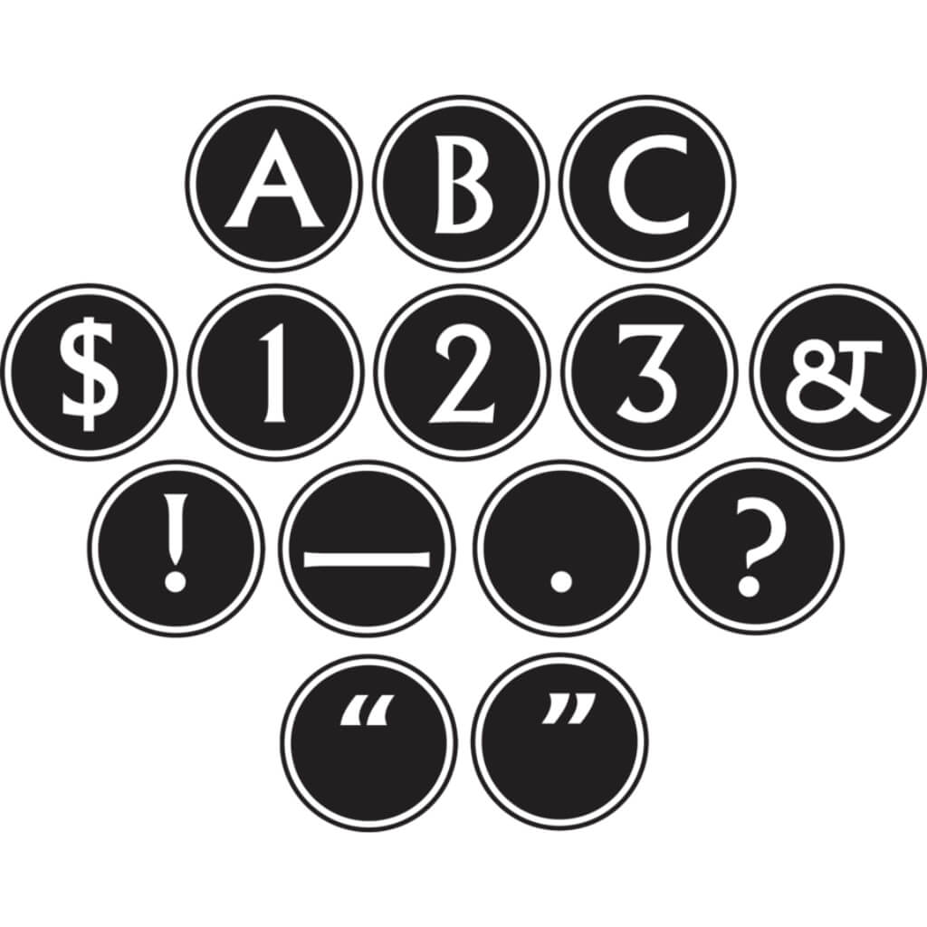 Big Bold Circle Letters Black &amp; White