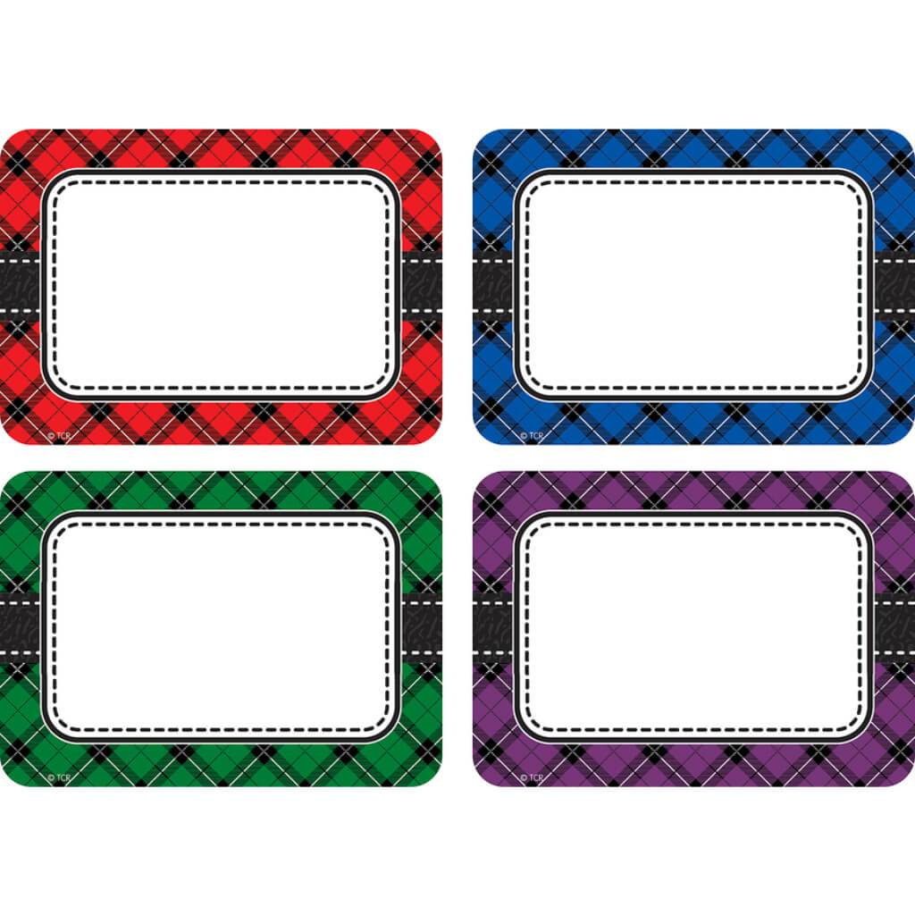 Plaid Name Tags/Labels Multi-Pack 