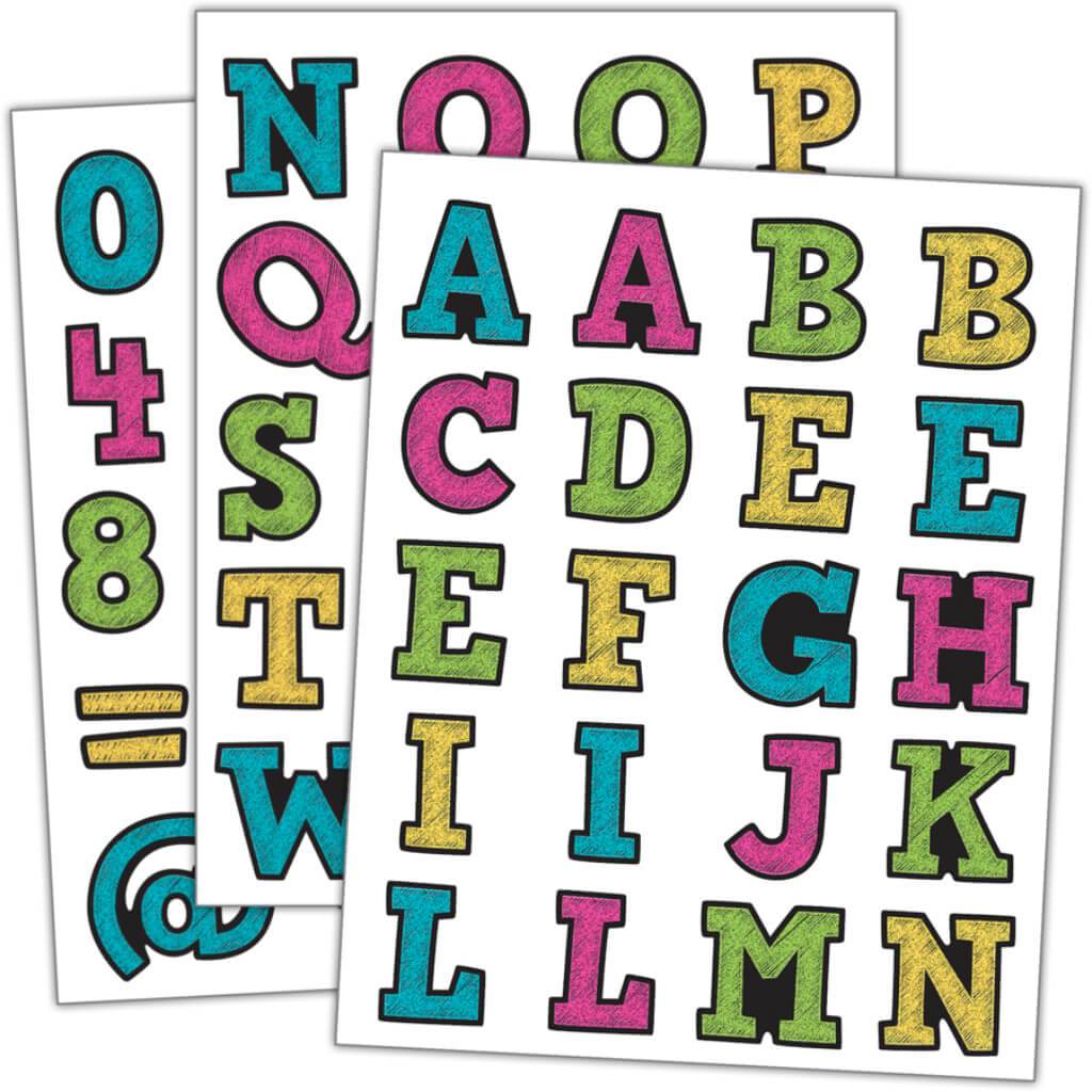 Chalkboard Brights Alphabet Stickers 