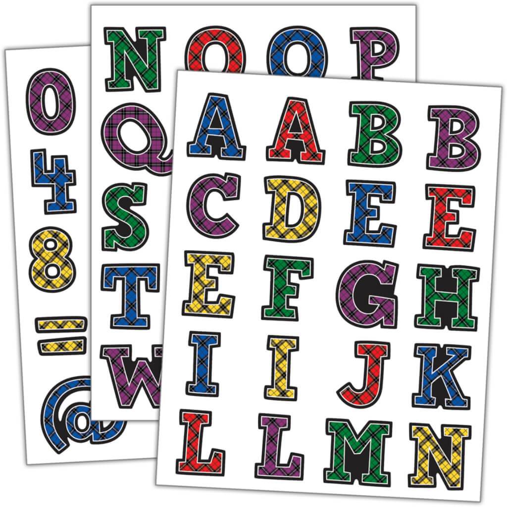 Plaid Alphabet Stickers 