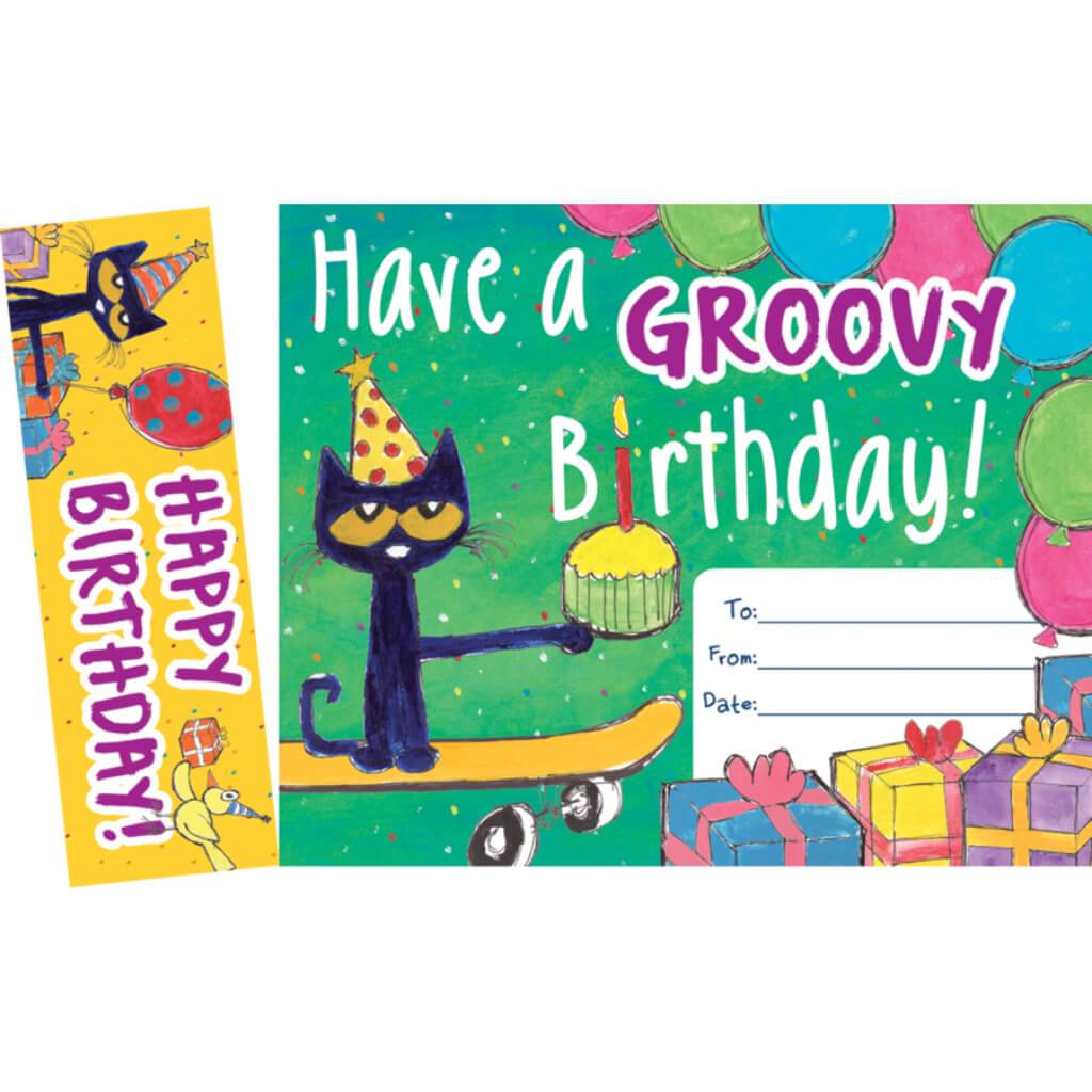 Pete The Cat Groovy Birthday Bookmark Award