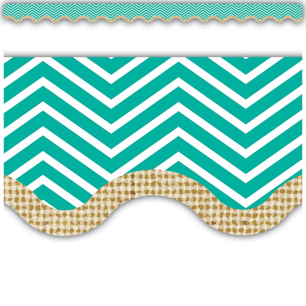 Chevron Burlap Scalloped Border Trim 