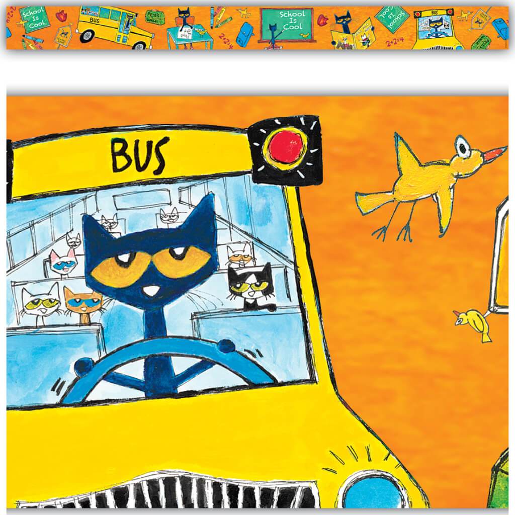 Pete The Cat School Is Cool Straight Border Trim 