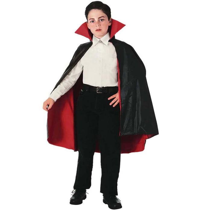 Reversible Taffeta 36in Black & Red Cape
