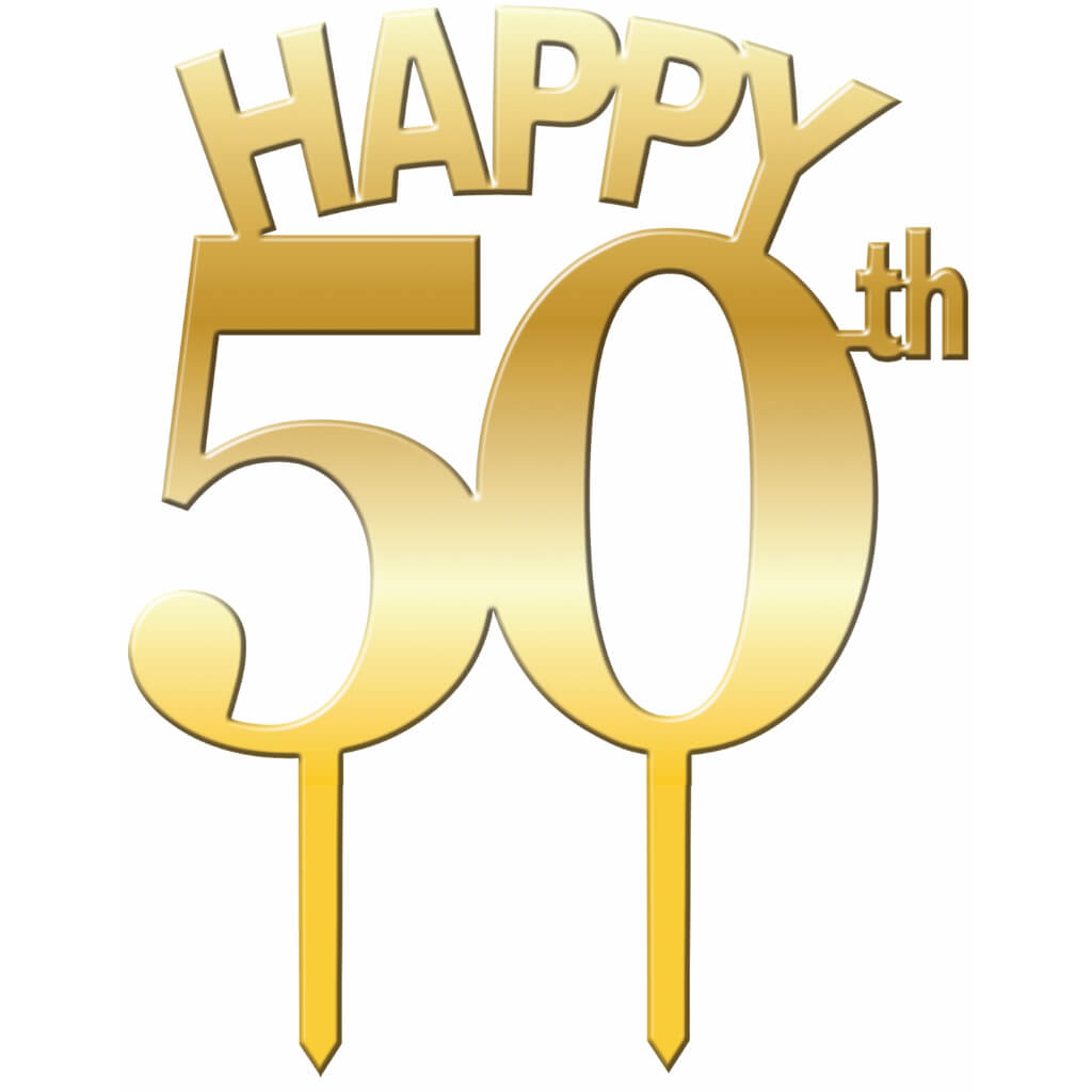 CAKE TOPPER "50" GOLD 