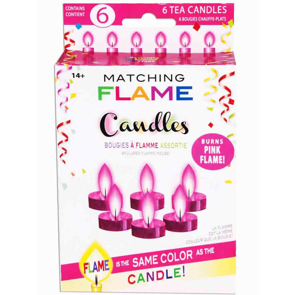 TEA LIGHT DECO MATCH FLAME PNK 