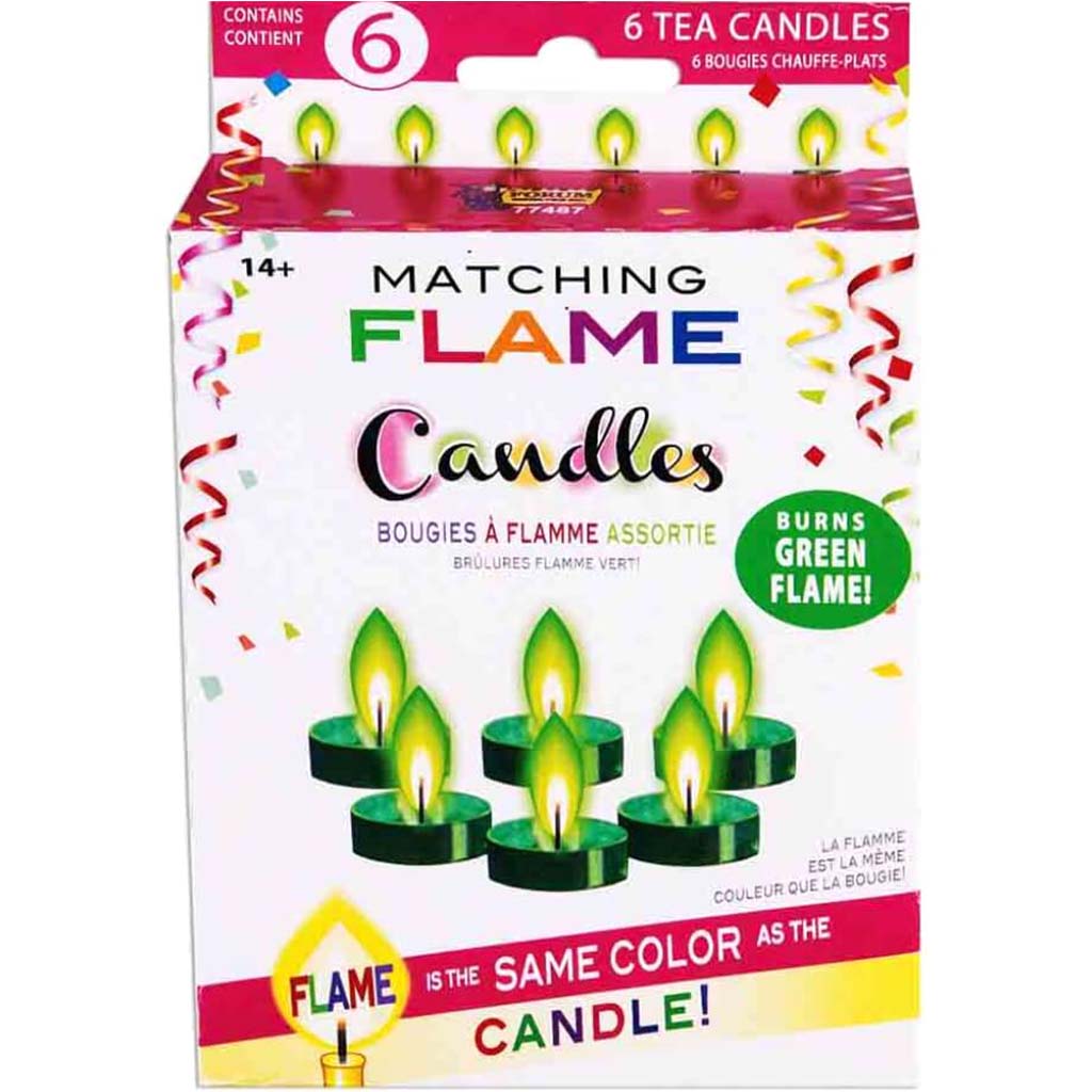 TEA LIGHT DECO MATCH FLAME GREEN 