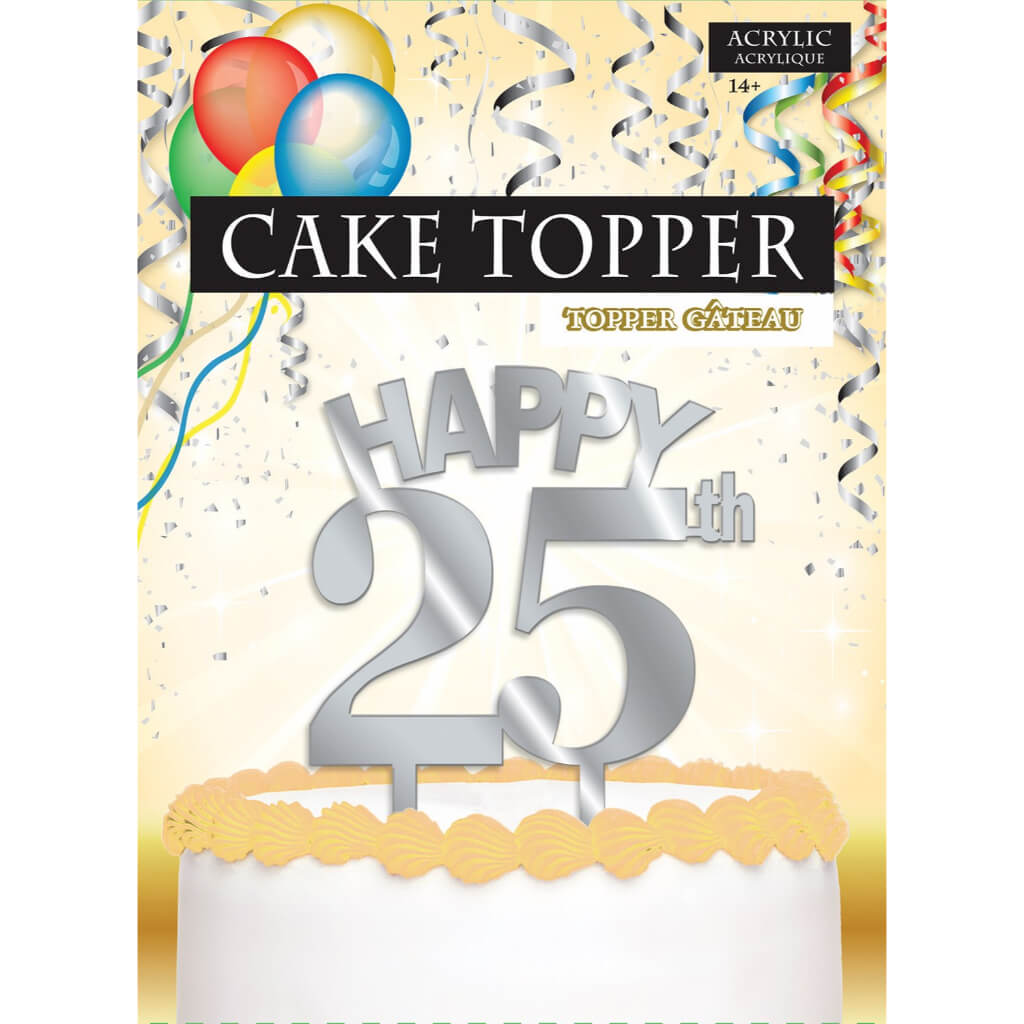 CAKE TOPPER "25" SILVER 
