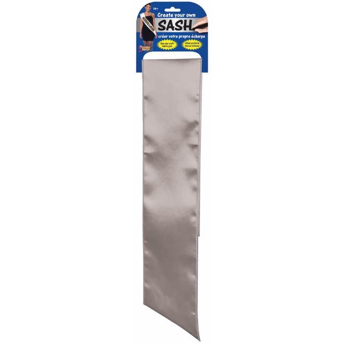 DIY SATIN SASH SILVER 
