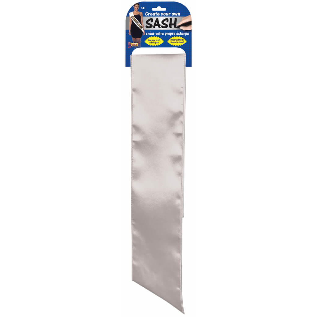 DIY SATIN SASH WHITE 