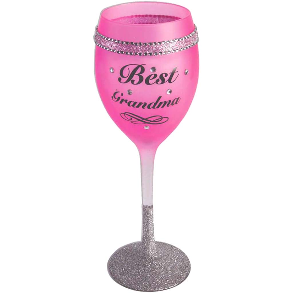 Best Grandma Glitter Wine Glass