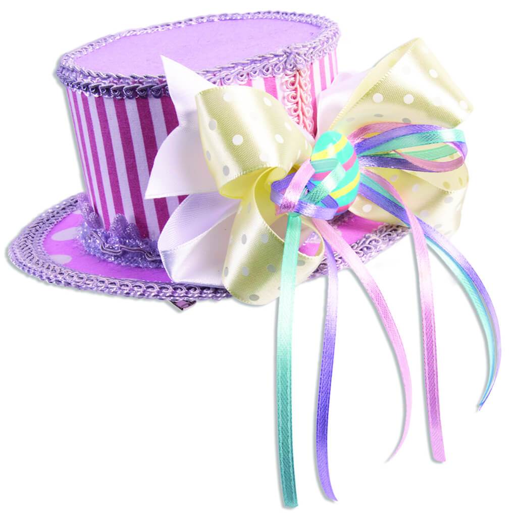 Easter Mini Hat with Bow Purple 