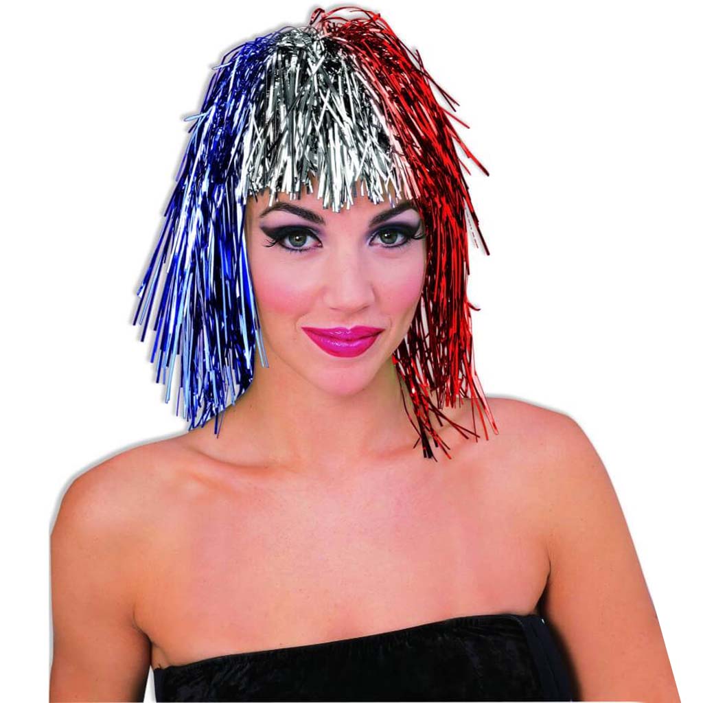 Patriotic Tinsel Adult Wig