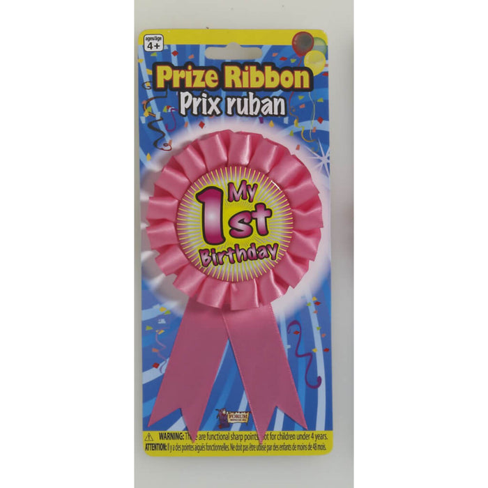 AWARD RIBBON MY 1ST B'DAY PINK 