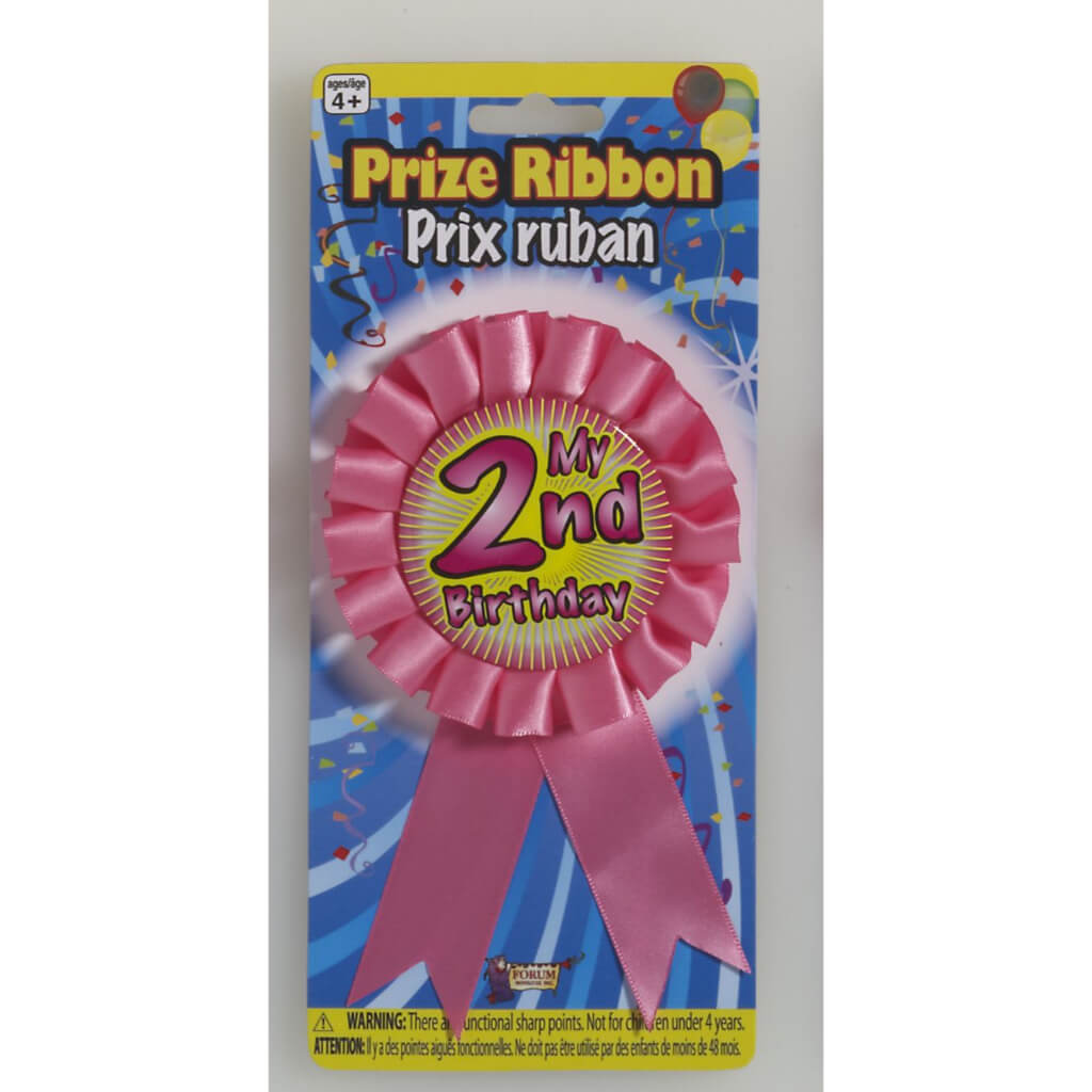 AWARD RIBBON MY 2ND B&#39;DAY PINK 