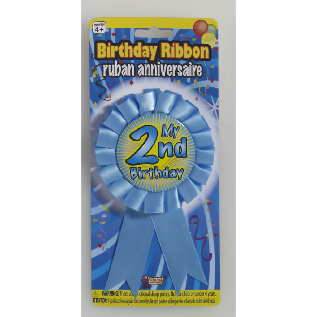 AWARD RIBBON MY 2ND B&#39;DAY BLUE 