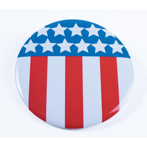 Jumbo Patriotic Button Pin 4in