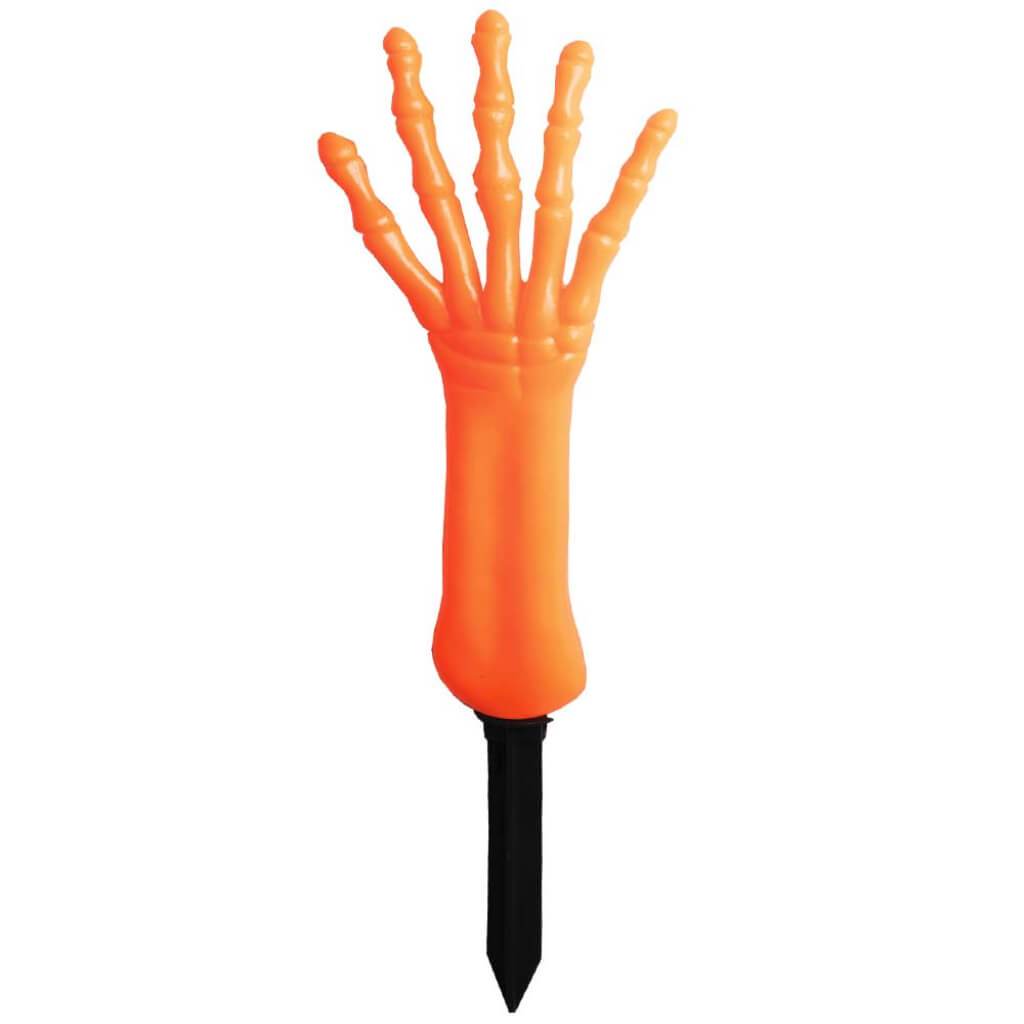 Lawn Stake Skeleton Hand Neon 