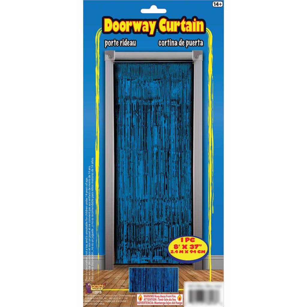 Tinsel Curtain 8ft x 37in Blue 