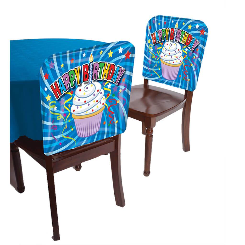 HAPPY BIRTHDAY CUPCAKE CHAIR COVER 