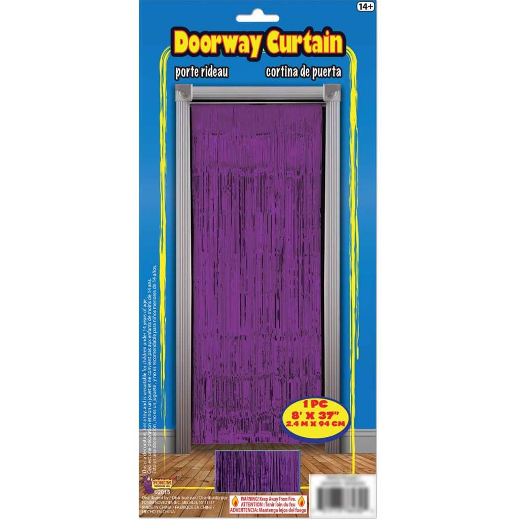 Tinsel Curtain 8ft x 37in Purple 