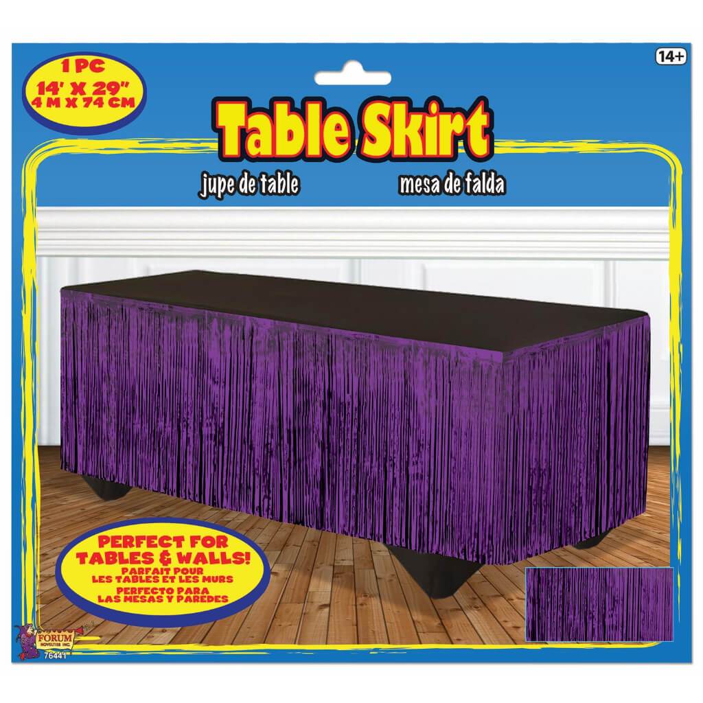 TINSEL TABLE SKIRT PURPLE 