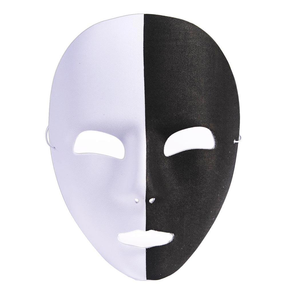 Half Black Half White Mask