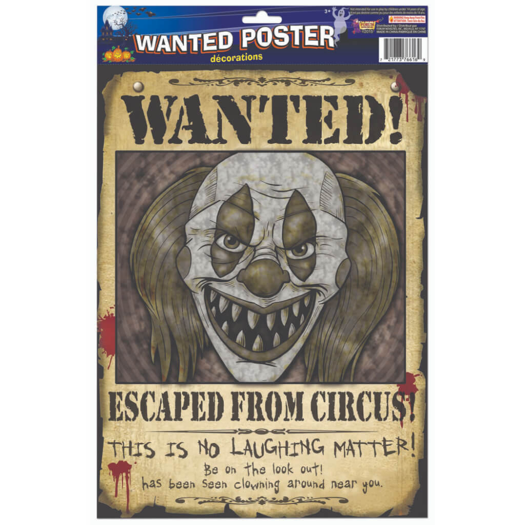 Clown Wanted Poster