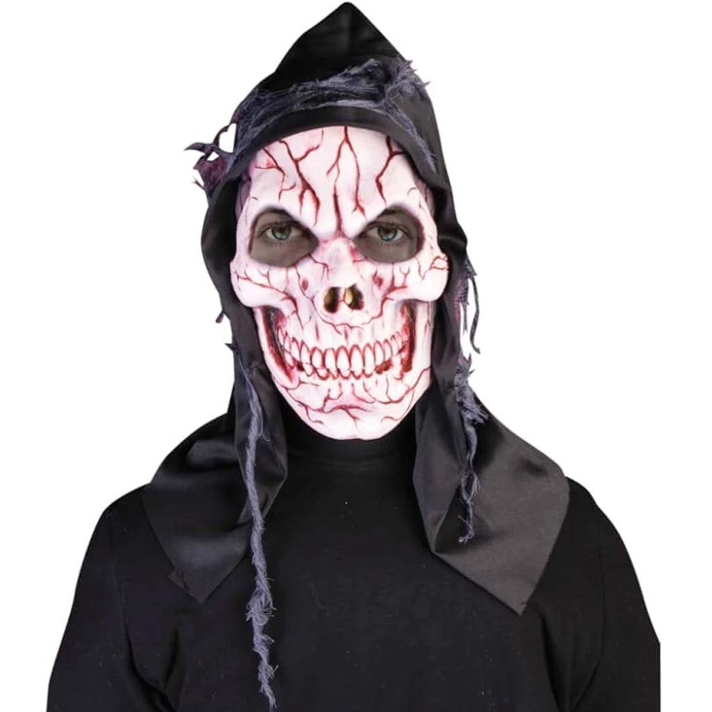Hooded Mask White Skull 