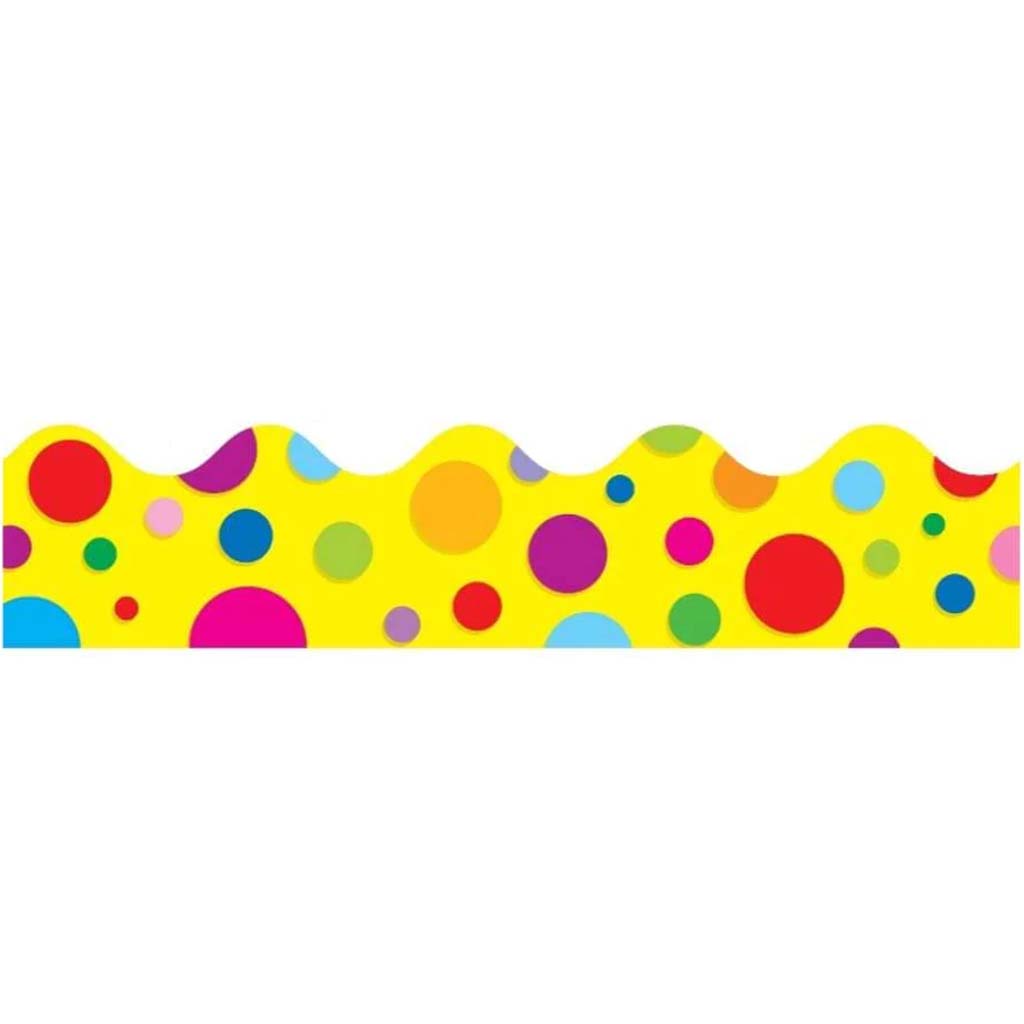 Colorful Dots Scalloped Borders 