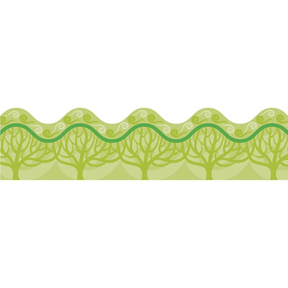 Eco Trees Scalloped Borders 