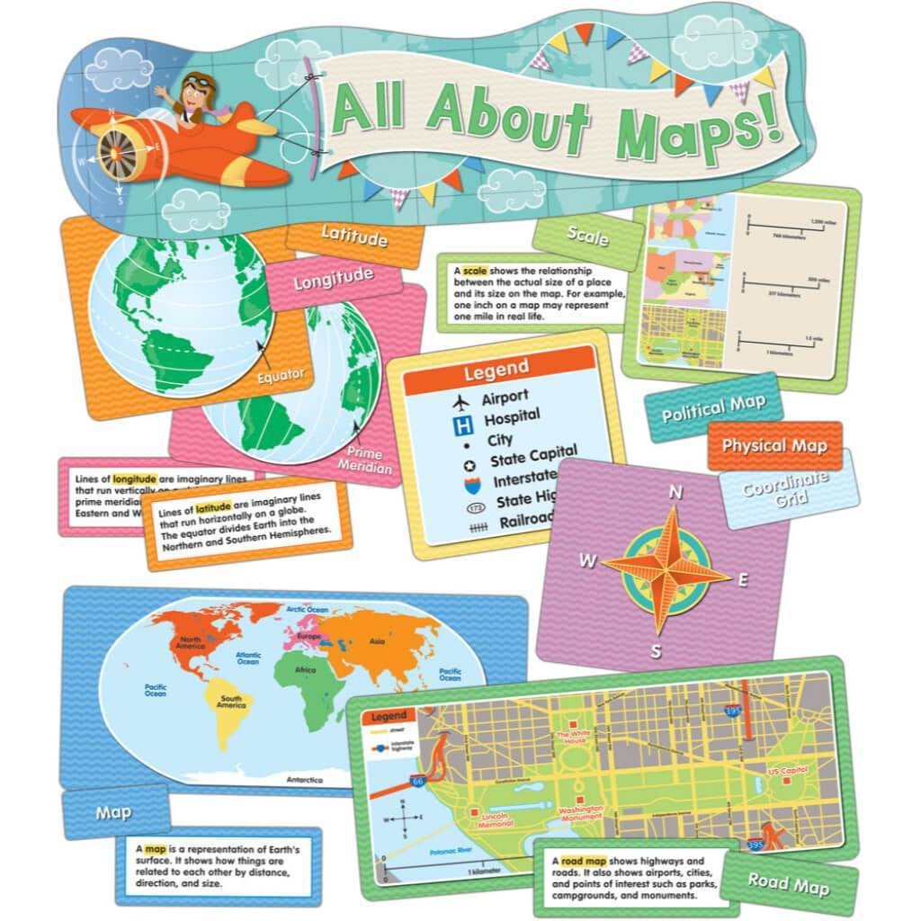 All About Maps Mini Bulletin Board Set 