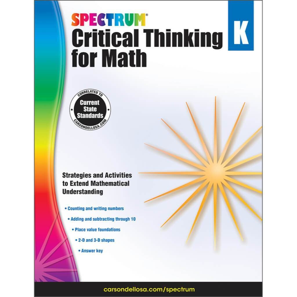 Critical Thinking For Math Book Kinder 