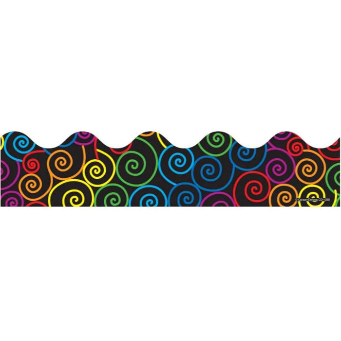 Rainbow Swirls Scalloped Borders 