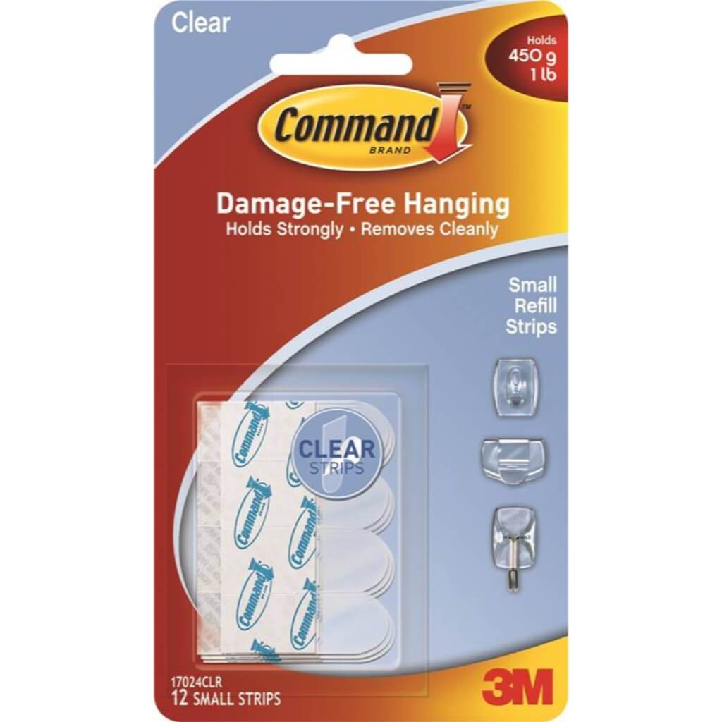 3M COMMAND Clear Small Refill Strips 